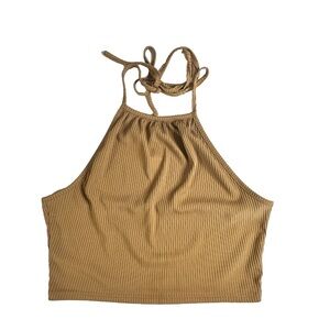 SHEIN EZwear Tie‎ Back Rib-Knit Halter Top Summer Top Crop Top 0XL Pre-owned